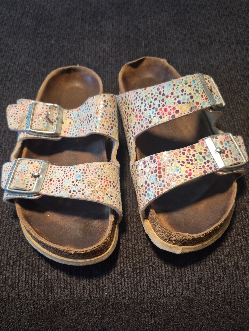 Birkenstock Multicolor Speckled Double Buckle Sandals